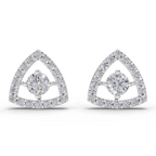 1.2 Carat Triane Diamond Studs Earrings 14K - White Gold