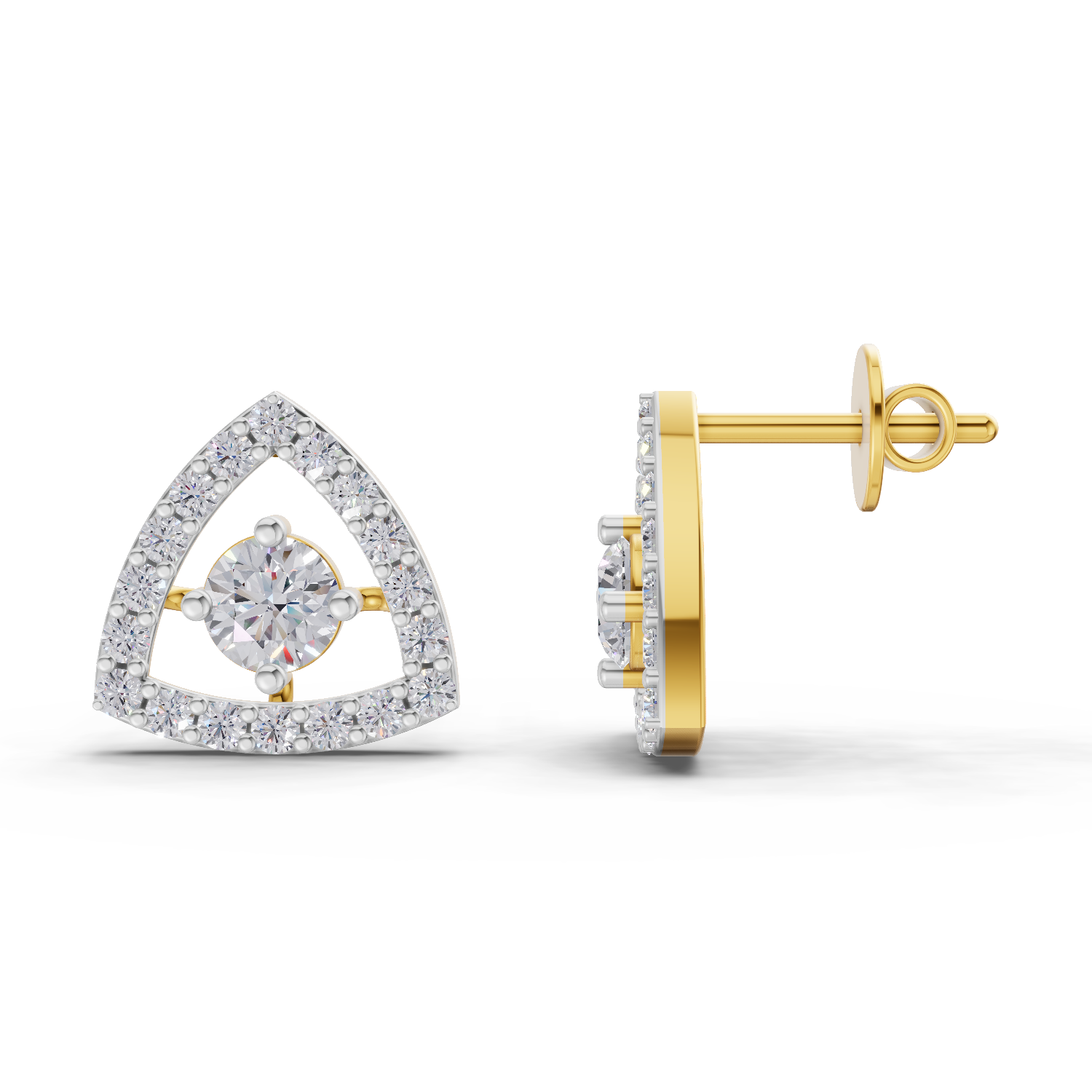 1.2 Carat Triane Diamond Studs Earrings 14K