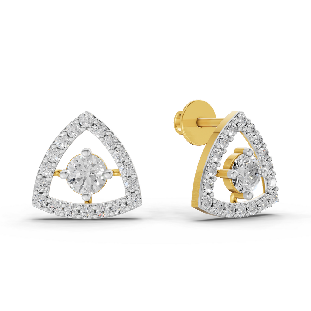 1.2 Carat Triane Diamond Studs Earrings 14K