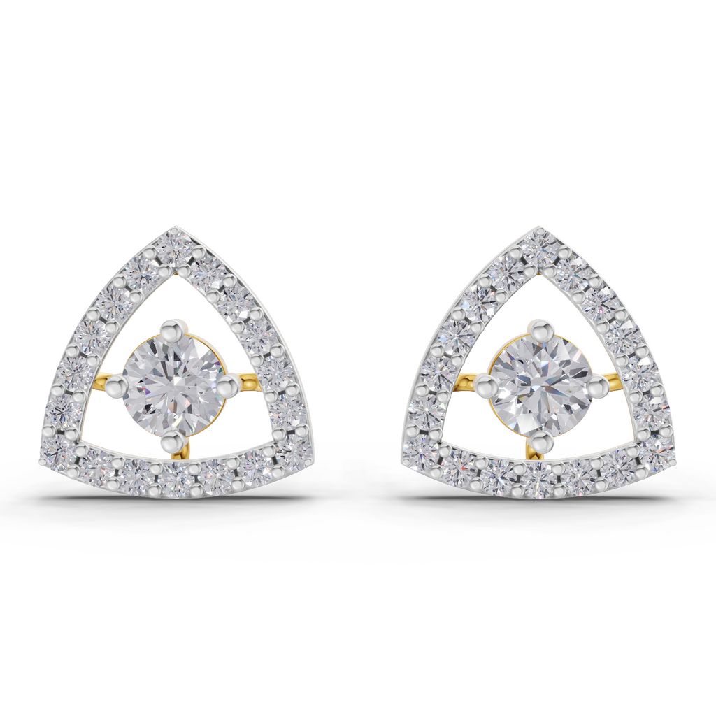 1.2 Carat Triane Diamond Studs Earrings 14K