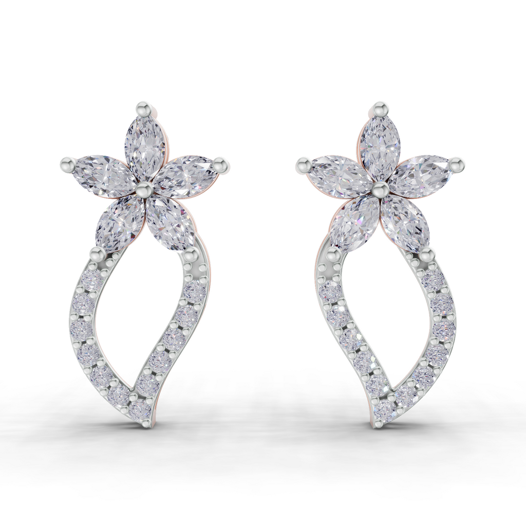 1.64 Carat Twist Bloom Earrings 14K - Rose Gold