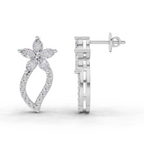 1.64 Carat Twist Bloom Earrings 14K - White Gold