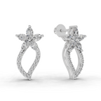 1.64 Carat Twist Bloom Earrings 14K - White Gold
