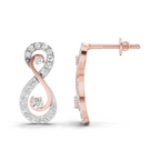 0.63 Carat Infinity Studs Diamond Earrings 14K - Rose Gold