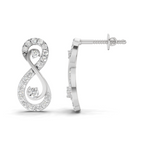 0.63 Carat Infinity Studs Diamond Earrings 14K - White Gold