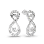 0.63 Carat Infinity Studs Diamond Earrings 14K - White Gold