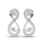 0.63 Carat Infinity Studs Diamond Earrings 14K - White Gold