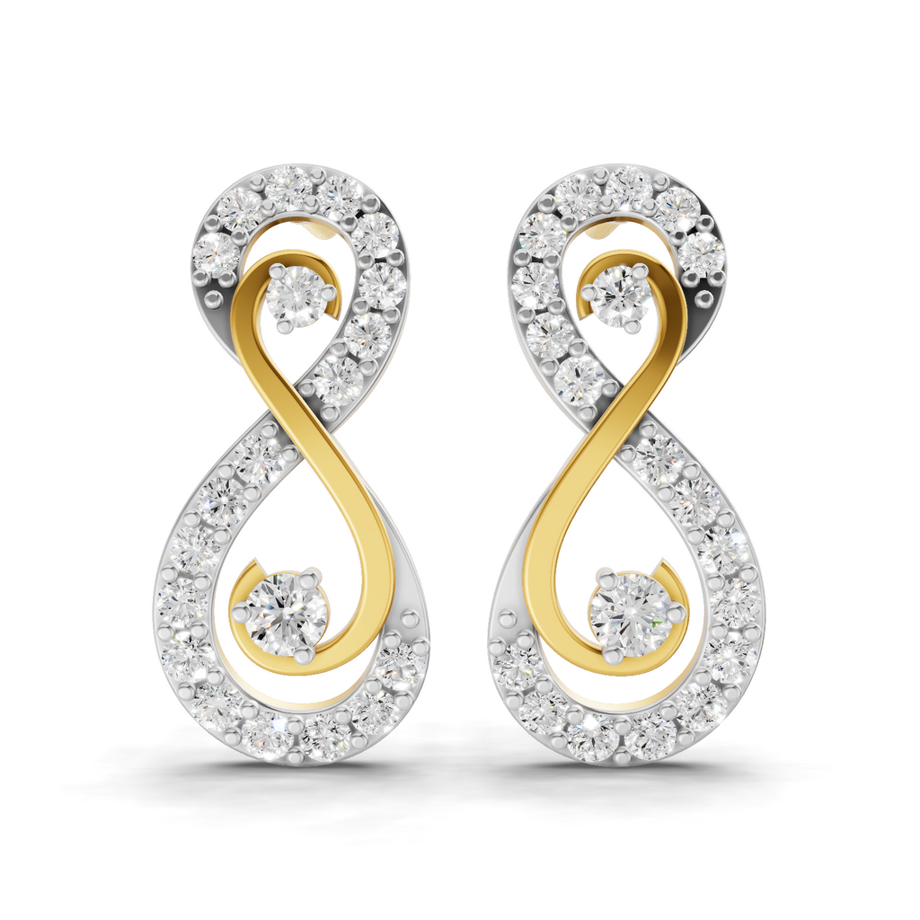 0.63 Carat Infinity Studs Diamond Earrings 14K
