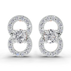 0.81 Carat Infinity Halo Solitaire Studs Earrings 14K - Rose Gold