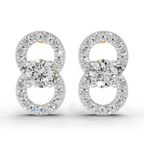 0.81 Carat Infinity Halo Solitaire Studs Earrings 14K