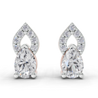 1.17 Carat Sparkleaf Pear Studs Earrings 14K - Rose Gold