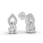 1.17 Carat Sparkleaf Pear Studs Earrings 14K - White Gold