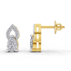 1.17 Carat Sparkleaf Pear Studs Earrings 14K