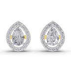 1.32 Carat Aurora Pear Halo Earrings 14K