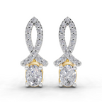 1.11 Carat Sparkleaf Oval Studs Earrings 14K