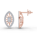 0.91 Carat Marquise Halo Grace Earrings 14K - Rose Gold