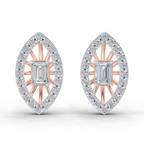 0.91 Carat Marquise Halo Grace Earrings 14K - Rose Gold
