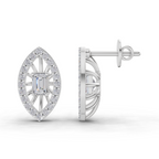 0.91 Carat Marquise Halo Grace Earrings 14K - White Gold