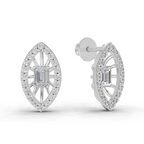 0.91 Carat Marquise Halo Grace Earrings 14K - White Gold
