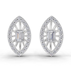0.91 Carat Marquise Halo Grace Earrings 14K - White Gold