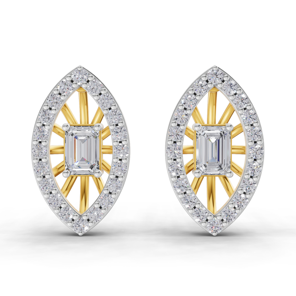 0.91 Carat Marquise Halo Grace Earrings 14K