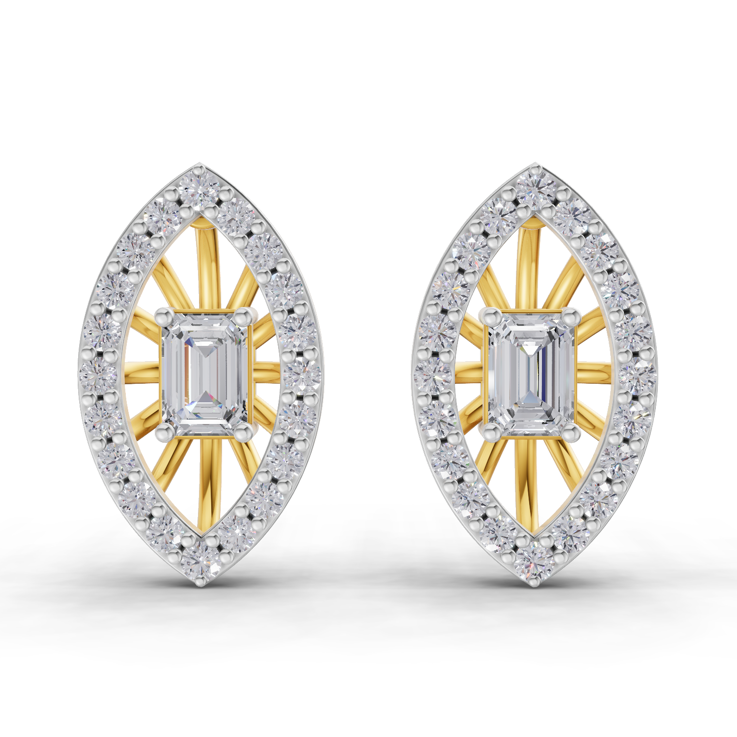 0.91 Carat Marquise Halo Grace Earrings 14K