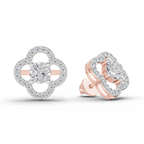 1.28 Carat Celestia Quatrefoil Studs Earrings 14K - Rose Gold