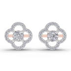 1.28 Carat Celestia Quatrefoil Studs Earrings 14K - Rose Gold