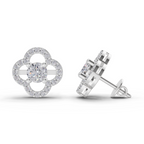1.28 Carat Celestia Quatrefoil Studs Earrings 14K - White Gold