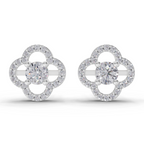 1.28 Carat Celestia Quatrefoil Studs Earrings 14K - White Gold
