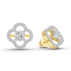 1.28 Carat Celestia Quatrefoil Studs Earrings 14K