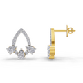 1.04 Carat Triple Pear Halo Studs Earrings 14K