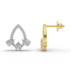 1.04 Carat Triple Pear Halo Studs Earrings 14K