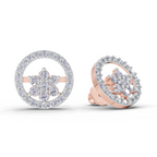 0.99 Carat HaloFlora Studs Earrings 14K - Rose Gold