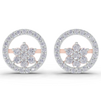 0.99 Carat HaloFlora Studs Earrings 14K - Rose Gold