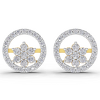 0.99 Carat HaloFlora Studs Earrings 14K