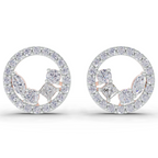 1.16 Carat Celeste Halo Studs Earrings 14K - Rose Gold