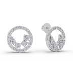 1.16 Carat Celeste Halo Studs Earrings 14K - White Gold