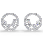 1.16 Carat Celeste Halo Studs Earrings 14K - White Gold