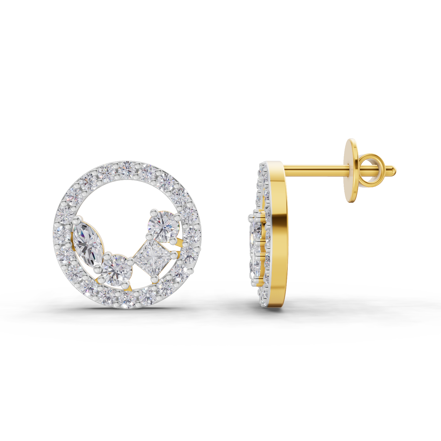 1.16 Carat Celeste Halo Studs Earrings 14K