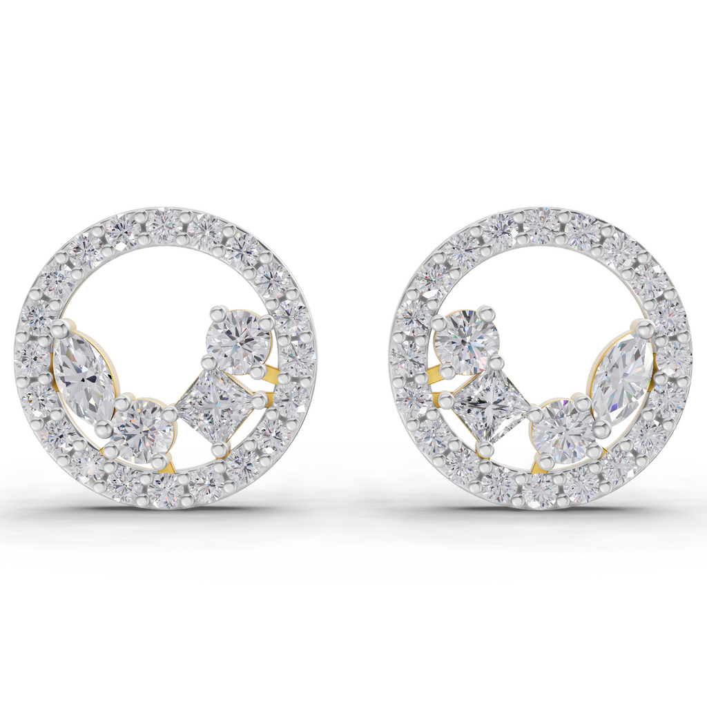 1.16 Carat Celeste Halo Studs Earrings 14K