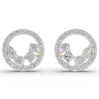 1.16 Carat Celeste Halo Studs Earrings 14K