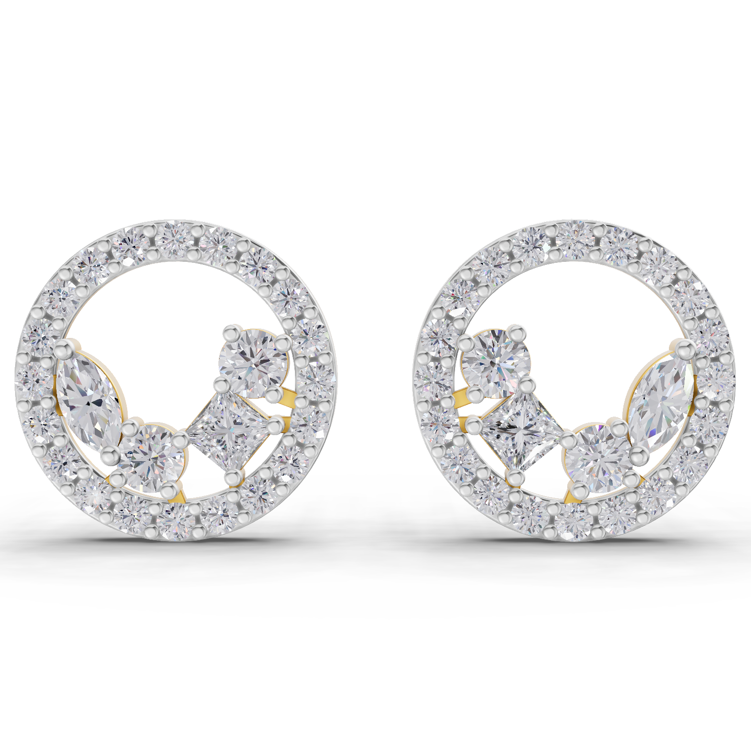 1.16 Carat Celeste Halo Studs Earrings 14K