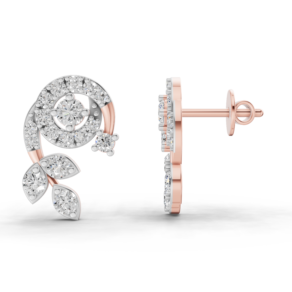 1.08 Carat Flora Spiral Earrings 14K - Rose Gold