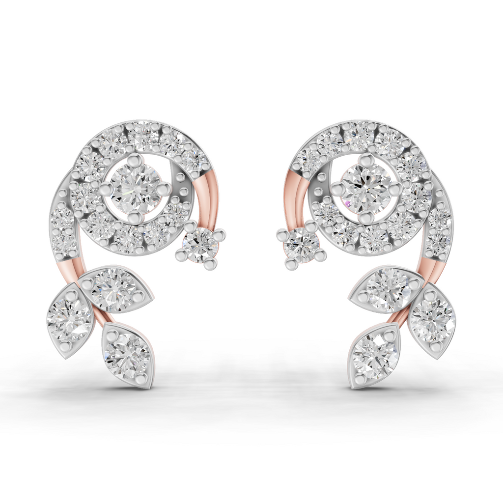 1.08 Carat Flora Spiral Earrings 14K - Rose Gold