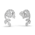 1.08 Carat Flora Spiral Earrings 14K - White Gold