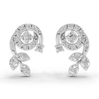 1.08 Carat Flora Spiral Earrings 14K - White Gold