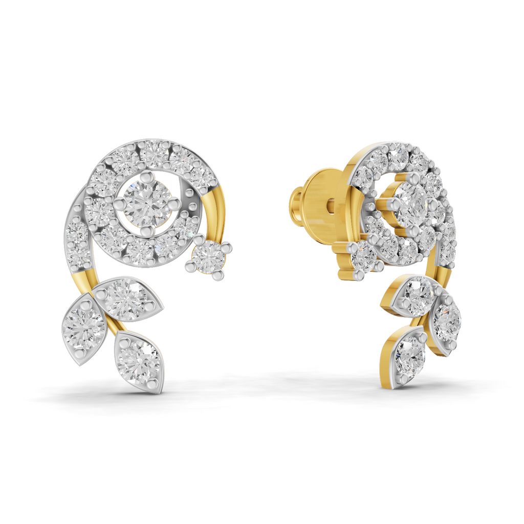 1.08 Carat Flora Spiral Earrings 14K