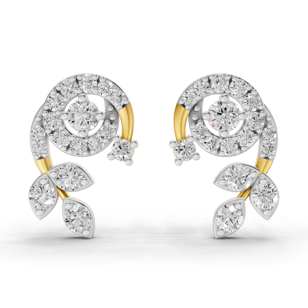 1.08 Carat Flora Spiral Earrings 14K