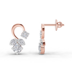 0.98 Carat Marquise Cut Simulated Earrings 14K - Rose Gold